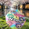 Custom Name Personalized Labubu Print Umbrella, Auto Open Close, 8‑Rib Sturdy Frame, Commute Camping Hiking Use, Birthday Gift