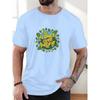 Мужская узорчатая летняя повседневная футболка с коротким рукавом и круглым вырезом