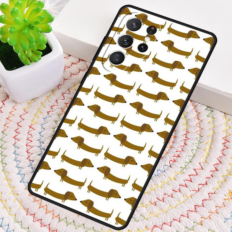 Cartoon Dachshund Sausage Dog Phone Case for Samsung Galaxy note 10 pro S26 Ultra S23 S24 FE S25 S21 S22 PLUS shockproof Cove