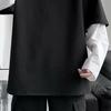 Men T-shirt Fake Two Piece Round Neck Long Sleeve Contrast Color Pullover Spring Loose Patchwork Bottoming Shirt Streetwear
