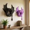 Gothic Fantasy Dragon Wreath Ornament Dark Style Dark Flying Dragon Sculpture  Bedroom
