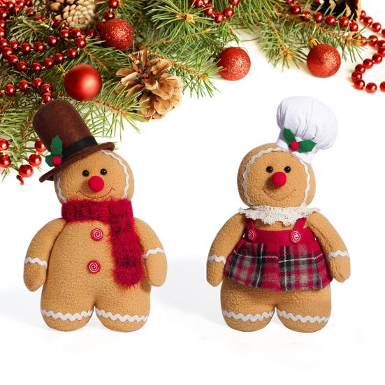 Пряничный человечек, мягкая плюшевая праздничная декоративная подушка, домашний декор, плюшевая мультяшная фигурка мальчика и девочки, украшение на рождественскую елку