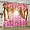 Scenic Curtains for Bedroom Thin Window Curtain Living Room Blackout Outdoor Decorative Tree Home Texitle Decor 3D Print 2pieces