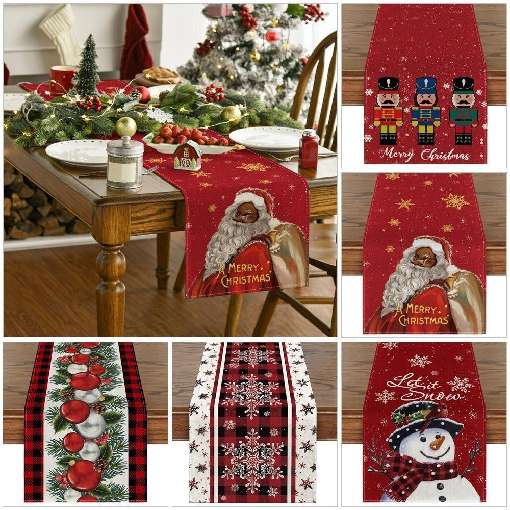 Merry Christmas Xmas Tablecloth Printed Table Cover New Year Table Flag Home Party Decor
