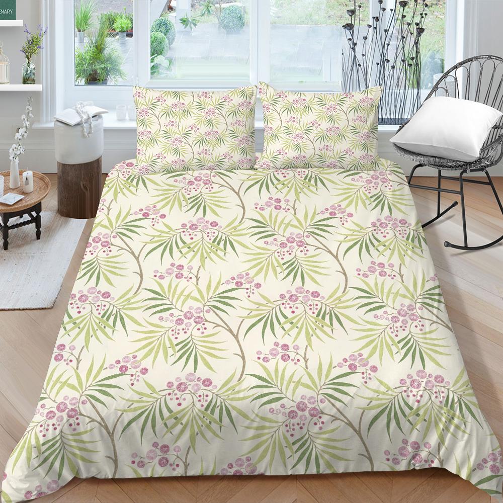 Постельное белье с рисунком листьев, пододеяльник, лист, постельное белье, пододеяльник с растением, домашний текстиль для девочек, комплект постельного белья одного размера