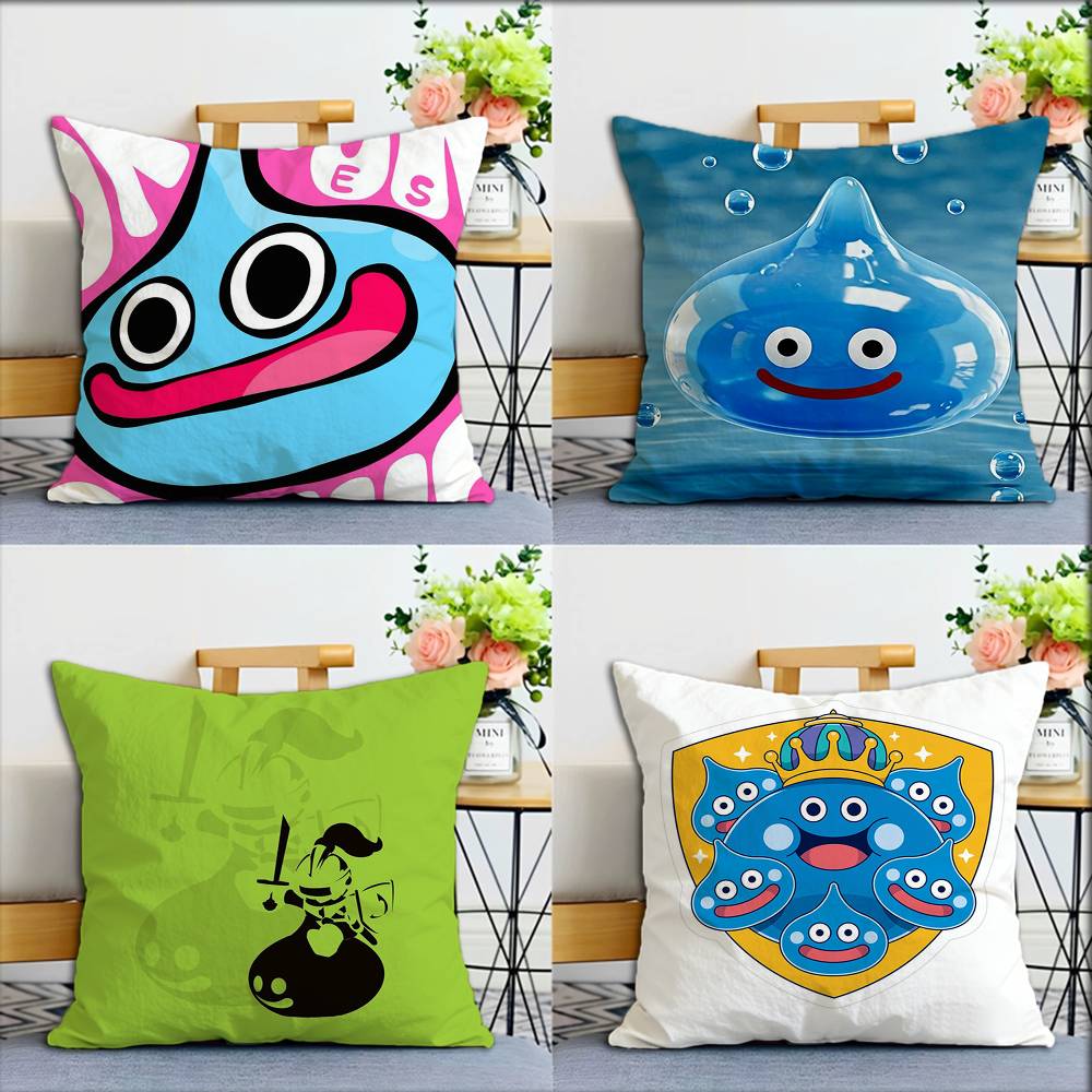 Cartoon Slime Dragon Quest World Various Sizes Square Pillow Case For Car Home Bedchamber Decor