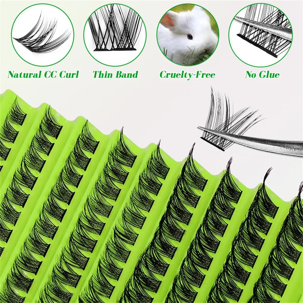 Кластерные ресницы, 120 пучков, наращивание натуральных ресниц, объем, отдельные ресницы, смешанный лоток, ресницы из искусственной норки