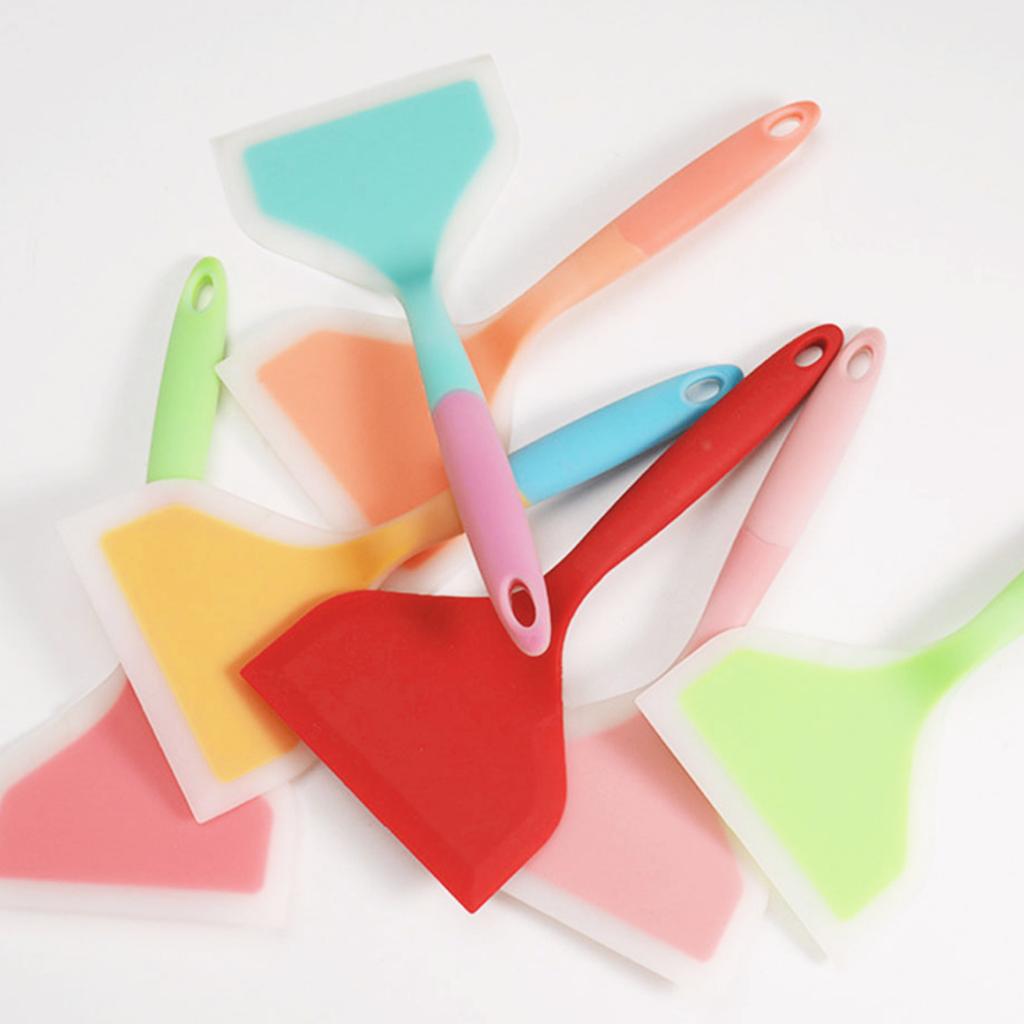 Многоцветная антипригарная лопатка для жарки, силиконовая сковорода для выпечки, ложка, бытовая лопатка, скребок для крема для торта, кухонные принадлежности