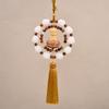 Good Luck Boxwood Small Buddha Pendant Bodhi Lotus Tassel Car Hanging Car Single/Double Ring Ornaments Car Rearview Pendant