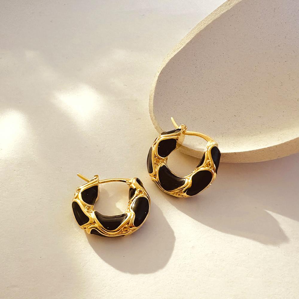Enamel Hoop Earrings for Women Statement Ear Buckle Creative Jewelry Gifts