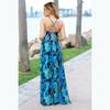 Spring and Summer Women's Floral Halter Long Dresses