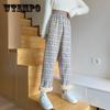 Lamb Velvet Plaid Pants Women Winter Plus Velvet Thick Thin Thin Wild Trend Loose High Waist Casual Wide Leg Trousers