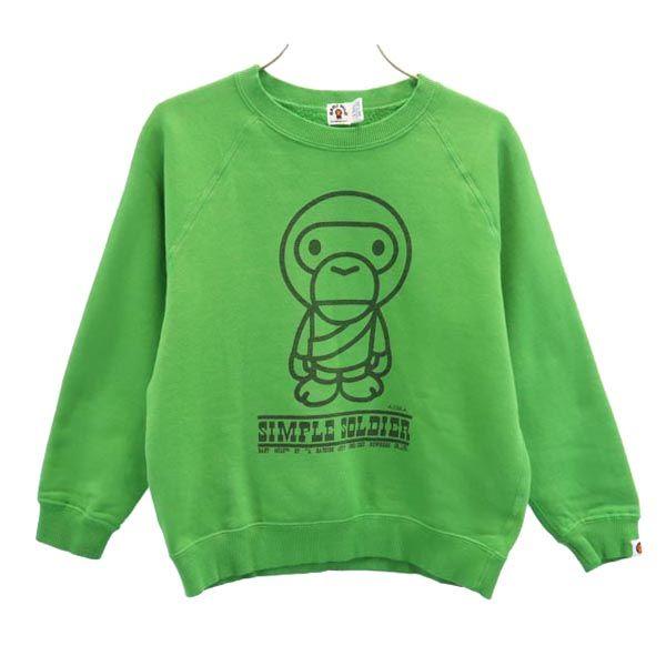 BABY MILO сделано в Японии Принт Свитшот с длинным рукавом A BATHING APE Детский Б/у