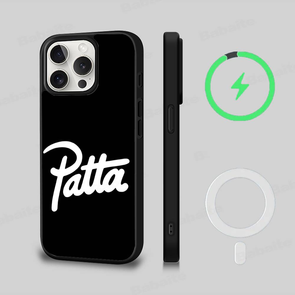 Модный магнитный чехол P-patta для iPhone 16 15 14 13 12 11 17 Pro Max Plus, чехол с поддержкой беспроводной зарядки