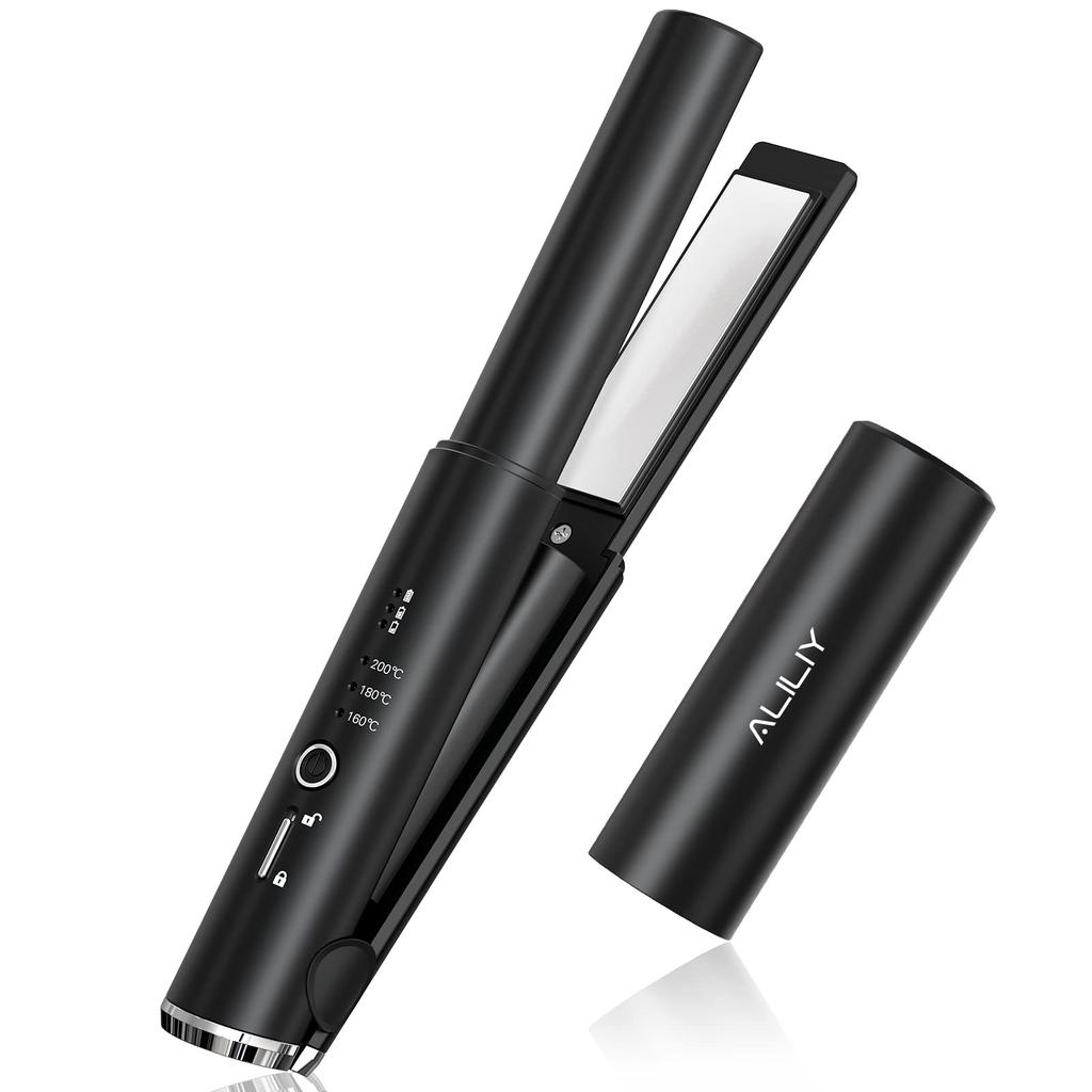 Curling Iron Cordless Straight Iron Mini Small Portable Dual Use USB Rechargeable Curling Iron 2way Curl Curling Iron for Bangs Accidental Startup