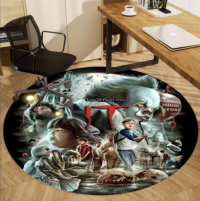 Bride of Chucky Pattern Round Rug, Indoor/Outdoor Mat, for Picnic, Gameroom, Bedroom, Office, Living Room, Home Decor Carpet, Birthday Gift