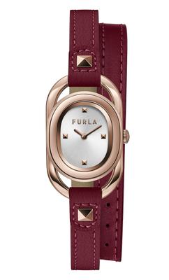 Часы FURLA STUDSINDEX с заклепками, серебряный циферблат, кварцевые часы из нержавеющей стали, ювелирные изделия, аксессуар WW00009001L3, красные [Furla] 28,5 мм, женские [Товар]