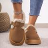 Fashion 2024 Fashion Autumn and Winter Plush Plush Buckle Warm Cotton Slippers Casual Large Size Outside The New Women's Shoes