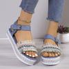 Fashion 2024 Summer New Platform Sandals Buckle Flat Roman Sandals Comfortable Women's Sandals