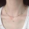 Colorful Crystal Heart Layered Beaded Necklace - Minimalist Choker for Women