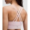 Lululemon Бюстгальтер Energy Longline со средней поддержкой, чашки BD, розовая дымка