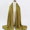 Women's Solid Color Pearl Chiffon Bubble Scarf, Long Silk Headscarf, 70x180cm, Middle Eastern Style