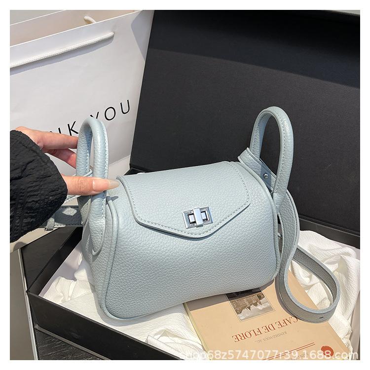 Spring Niche Lychee Pattern Shoulder Bag High-value Temperament Pillow Bag 2025 Spring New Women's Fashion Bag