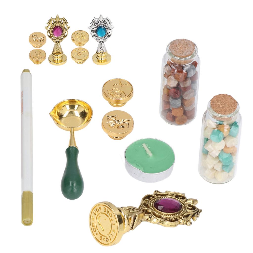 Набор восковых штампов с прозрачной гравировкой и съемной ручкой. Тонкая восковая изысканная работа. Печь для восковых штампов.