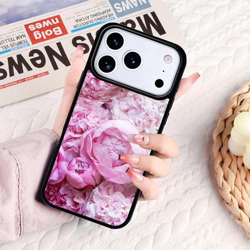 Peonies Beautiful Flower Phone Case For IPhone 17 16e 15 14 13 12 11 Pro Max Air Mini Soft Protective Cover