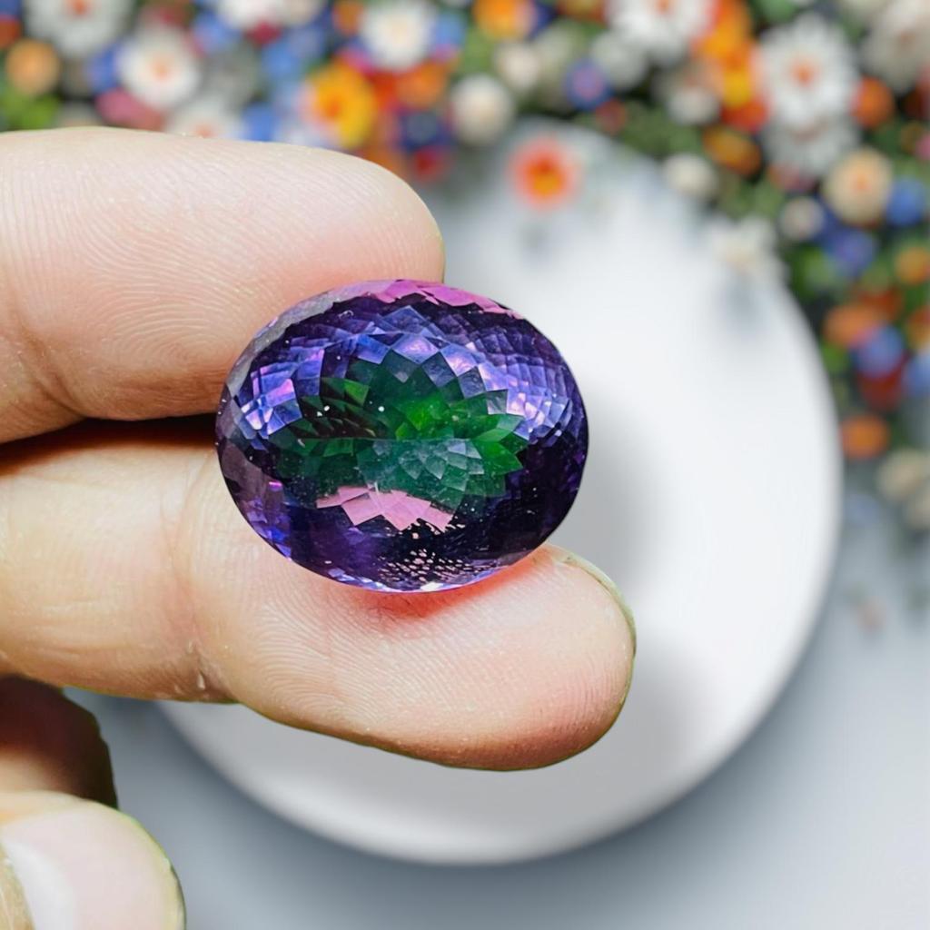 1 кусок размером от 20 до 30 карат, натуральный аметист овальной огранки, ограненный россыпью, лечебный драгоценный камень для изготовления ювелирных изделий.