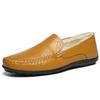 Флисовые мокасины мужские большого размера кожаные мокасины повседневная обувь для мужчин на открытом воздухе без шнуровки мужские зимние плюшевые мокасины Zapatos