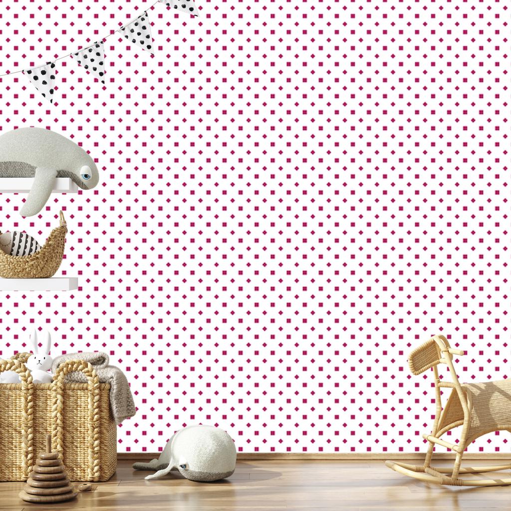 White and powder pink wallpaper Dots, fine detail 50x1000
