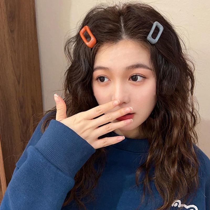 2 шт., заколка для волос Mini Bb карамельного цвета, маленькая прямоугольная шпилька, простая заколка Ins Style, заколка с боковой заколкой, головной убор для девочек, аксессуары для волос