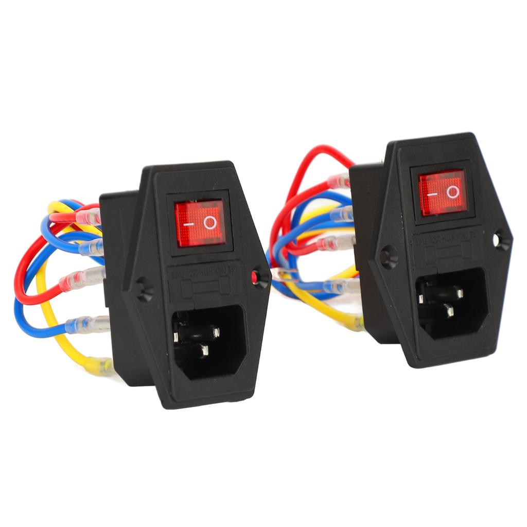 2 шт. Розетка питания с вилкой и тумблером, с предохранителем 10A 6A 250V AC, модуль входа IEC320 C14 для 3D-принтера