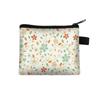 Canvas Coin Purse Floral Plaid Print Zipper Pouch Small Wallet Children Female Key Card Holder Mini Money Bag