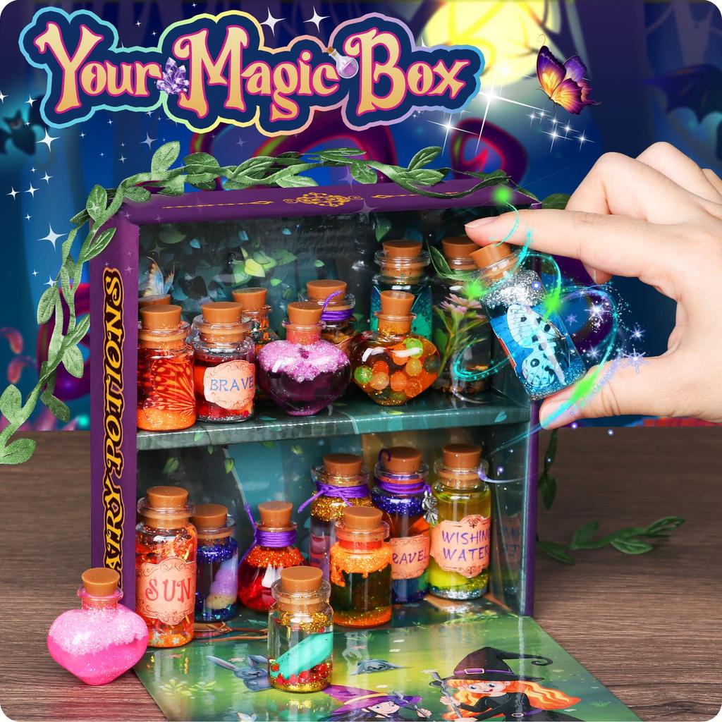 Alritz Fairy Potion Kit Magic Mix Kit 20 Bottles Christmas Gift Decoration Ornament Garden Craft Birthday Gift Toy for Girls and Boys 6 7 8 9 10 11