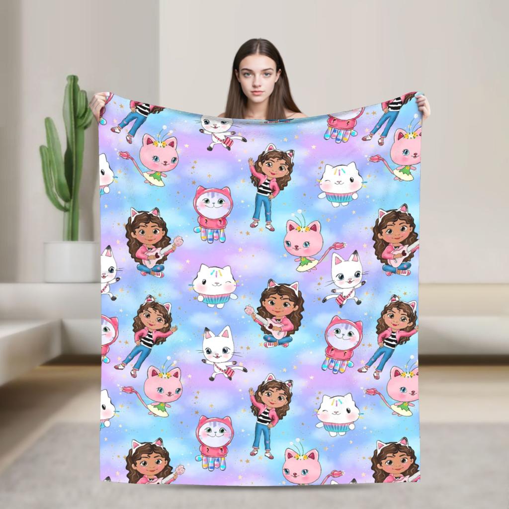 G-gabbys Dollhouse Fun Flannel Blanket Super Warm Bedding Throws for Couch Bed Travel Office Aesthetic Bedspread Sofa Bed Cover