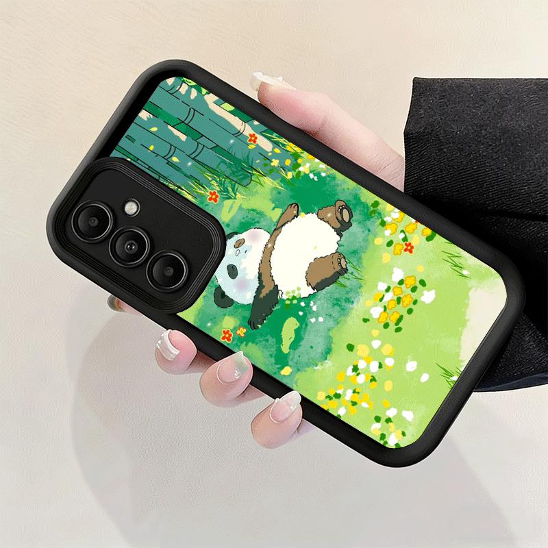 Чехол для телефона Samsung Galaxy S26 S25 Ultra S24 FE Милый Мультяшный Панда Чехол S23 Plus S22 + S21 S20 5G Мягкий Силикон Funda