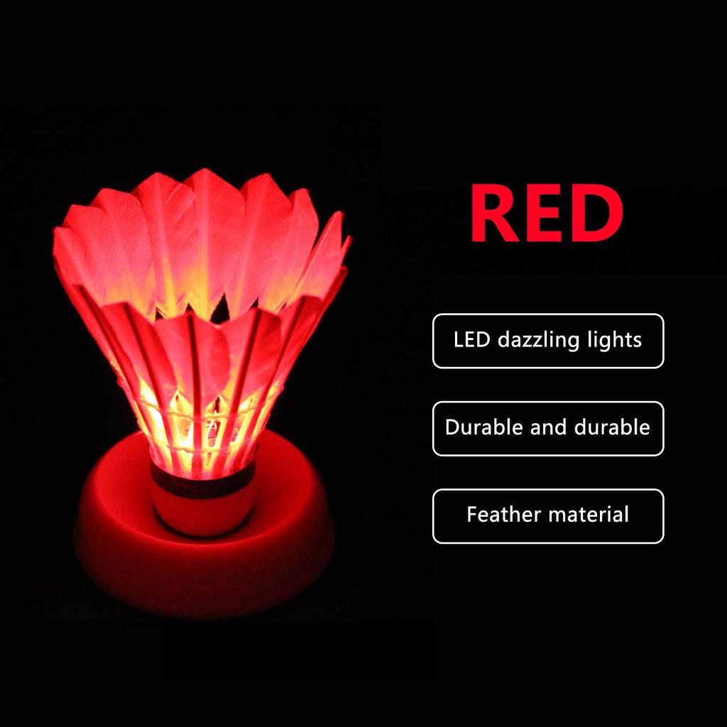 4pcs LED Badminton Shuttlecocks Badminton with Light Suitable for Outdoor and Indoor Sports