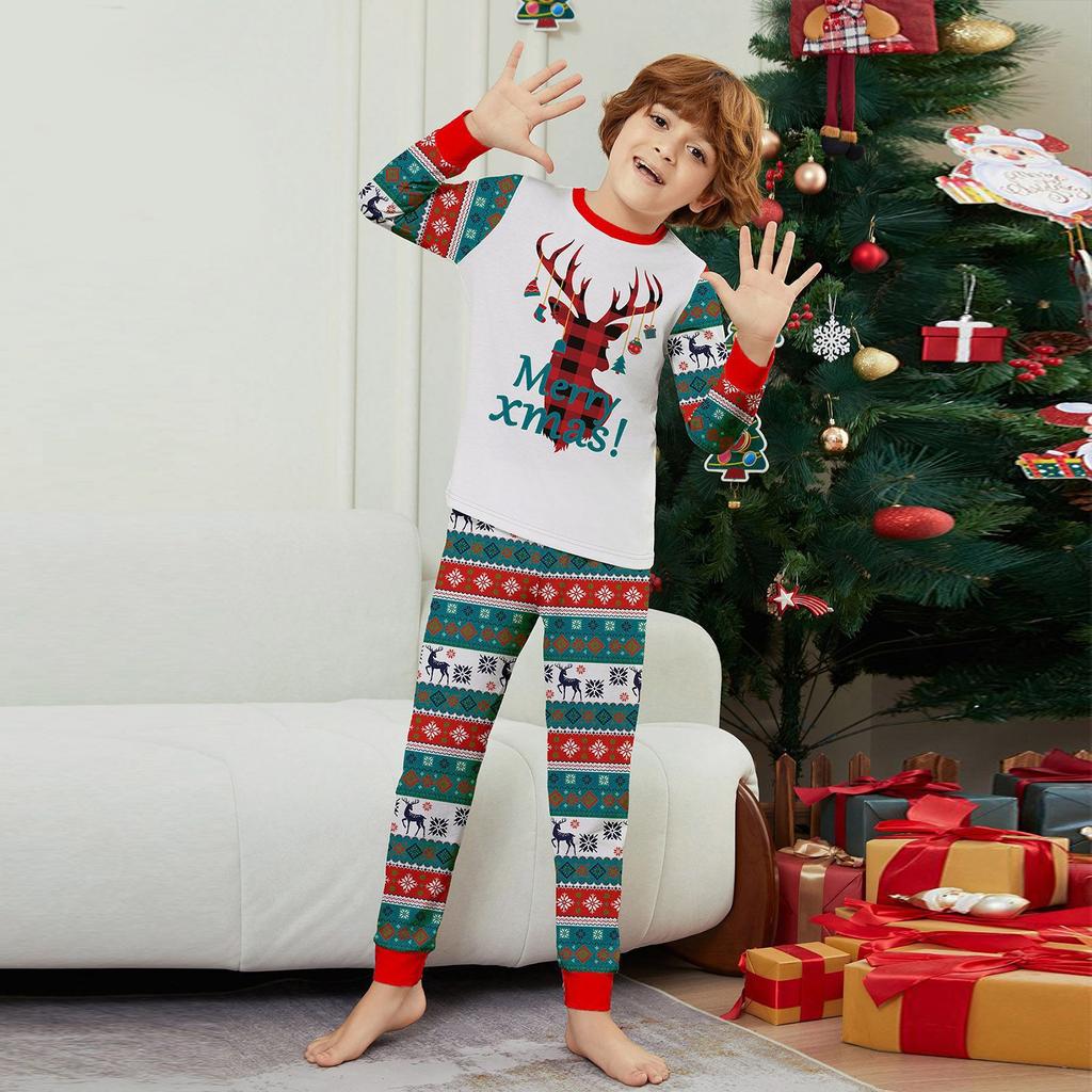 Рождественский комплект для семьи, родителей и детей, предметы интерьера, рождественская пижама, комплект из двух предметов