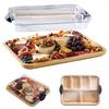 Bamboo Serving Tray with Lid 6-Compartment Party Platter for Cheese Fruits Multifunctional Charcuterie Board for Kitchen Cooking Family Party Gift