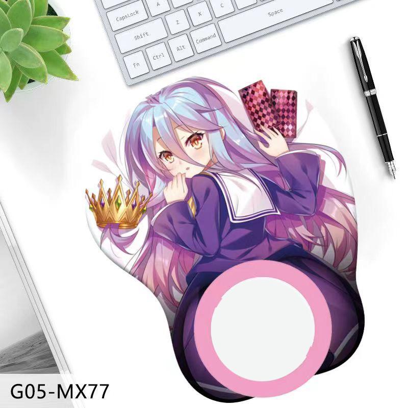 3D силиконовый коврик для мыши с анимационным персонажем, трехмерный коврик для мыши на запястье, ягодицы