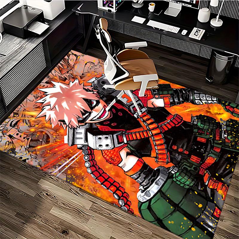 1 шт. Boku no Hero Academia Бакуго Кацуки Аниме Мультяшный Дизайн Коврик для Офисного Стула Нескользящий Ковер для Домашнего Декора, Гостиной, Спальни, Игровой Комнаты, Дня Рожд