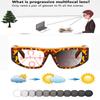 Очки для чтения Leopard Rectangular Eye Protector с широкими заушниками TR Full-Observe, фотохромные, прогрессивные, мультифокальные, с увеличением от +0,75 до +4