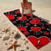 B-Bunny Red Heart Fashion Beach Towel: Ideal for Summer Adventures, Soft, absorbent and quick drying, suitable for swimming and bathing