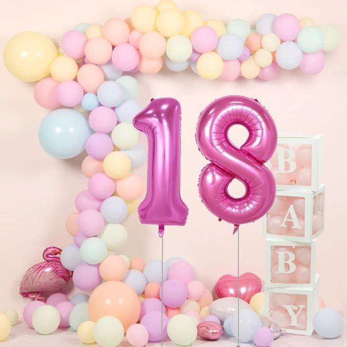 Ballon Chiffre - Non spécifié - 18 - Rose - 100 cm - Hélium