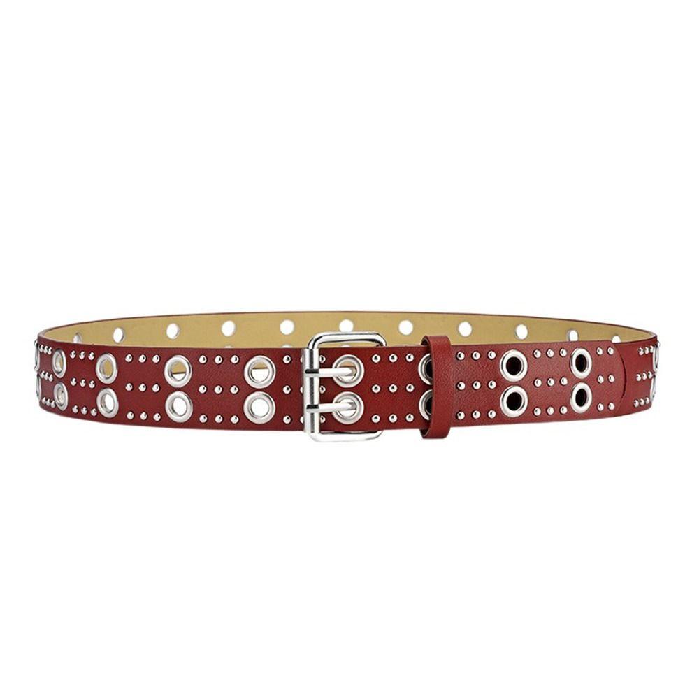 Dress For Women Personality Jeans Hip Hop PU Leather Belt Rivet Waistband Waist Strap Waist Belt