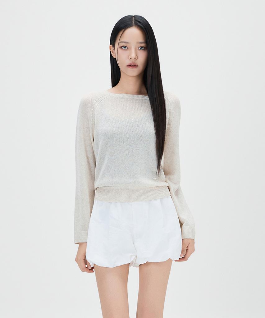 MIXXO [Essential] Linen See-Through Long Sleeve Knit_Miwkag520T