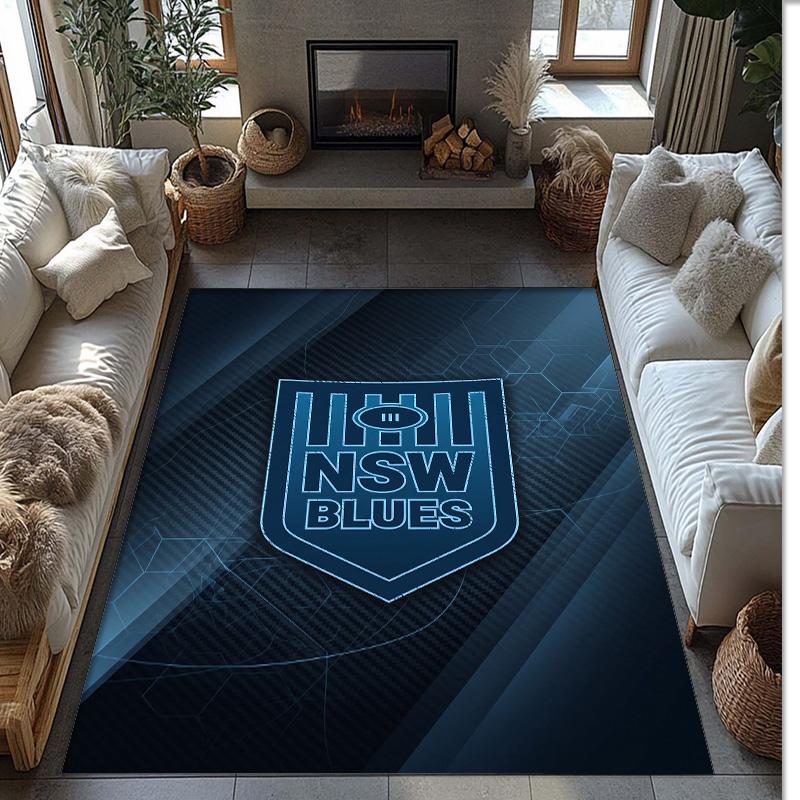 NSW Blues Crystal Velvet Carpet Soft Anti?Slip Floor Mat Comfortable Home Living Room Bedroom Decor Rug
