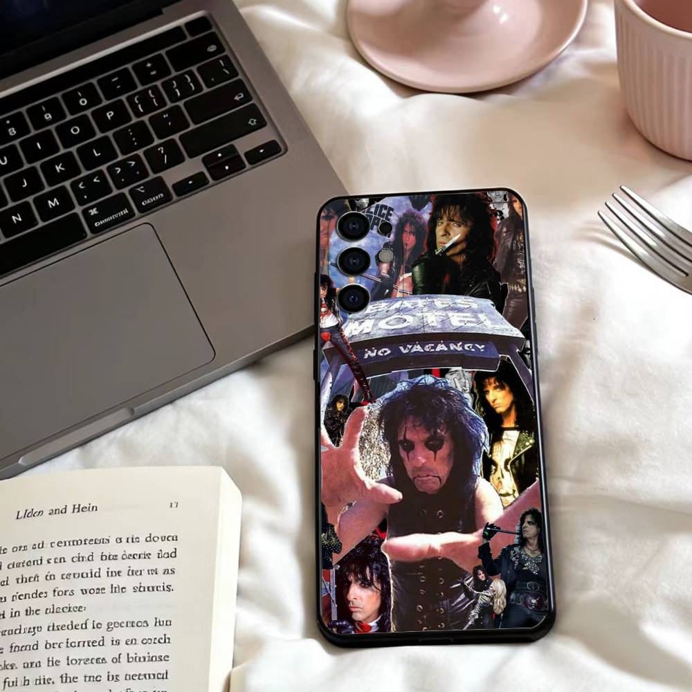 A-Alice Cooper wallpaper  Phone Case For Samsung S25,24,23,22,30,21,10,9,Ultra,Plus,Lite,FE,4,5 G Soft Black Case